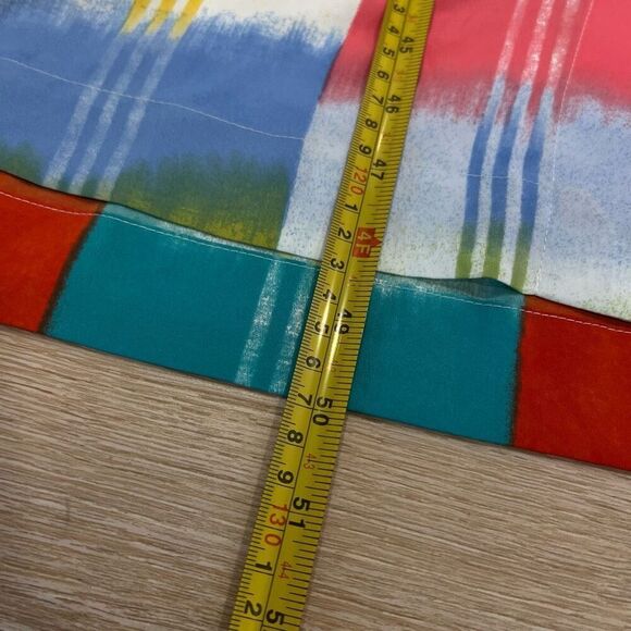 Natori Boro Kaftan Button Down Dress Colorful Turquiose Geometric Women’s Medium - Picture 10 of 16